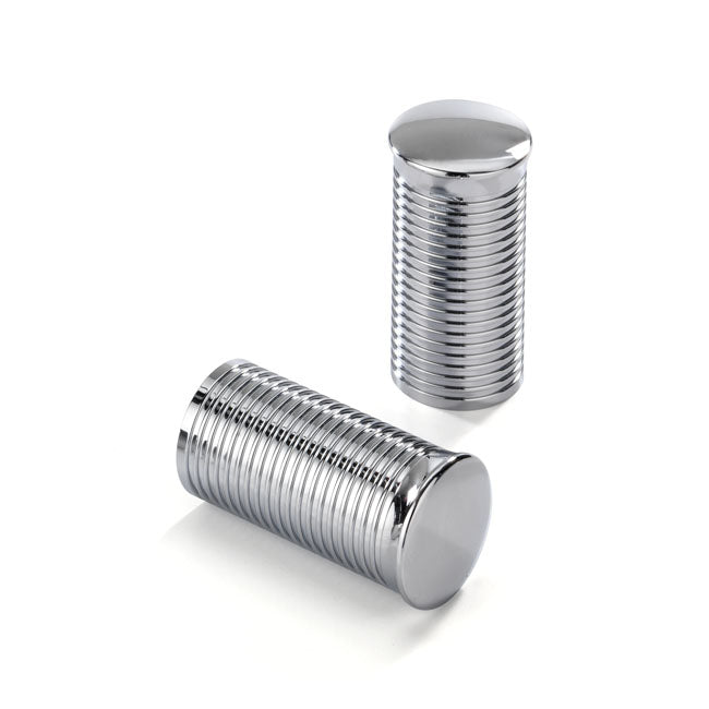 Kustom Tech FL handlebar grip ends. Ribbed polished aluminium - Kustom Tech motorcycle part