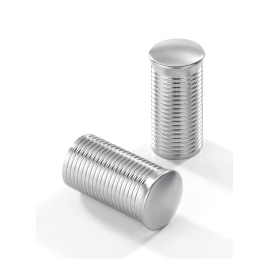 Kustom Tech FL handlebar grip ends. Ribbed satin aluminium - Kustom Tech motorcycle part