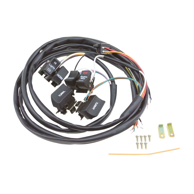 Handlebar Wire & Switch Kit. Black Switches