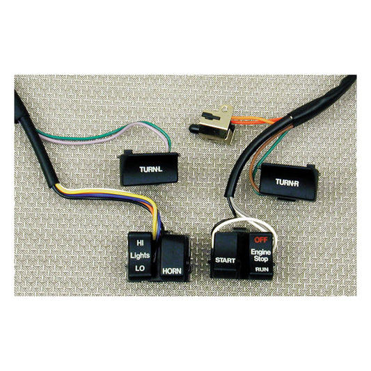 Handlebar Wire & Switch Kit. Black Switches