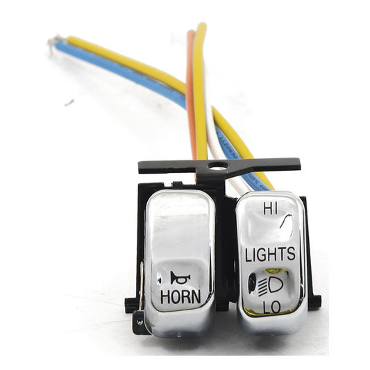 Hi/Low/horn, Handlebar Switch Set. Chrome