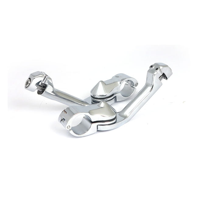 Engine Guard, Angled Foot Peg Mount Kit. Short. Chrome