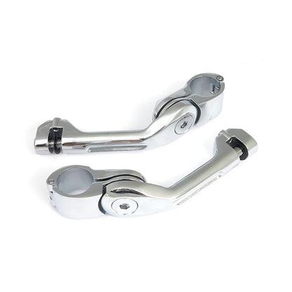 Engine Guard, Angled Foot Peg Mount Kit. Short. Chrome