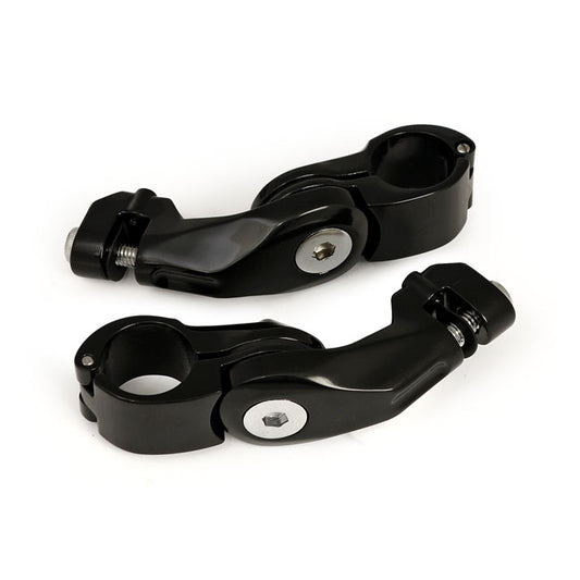 Engine Guard, Angled Foot Peg Mount Kit. Long. Black