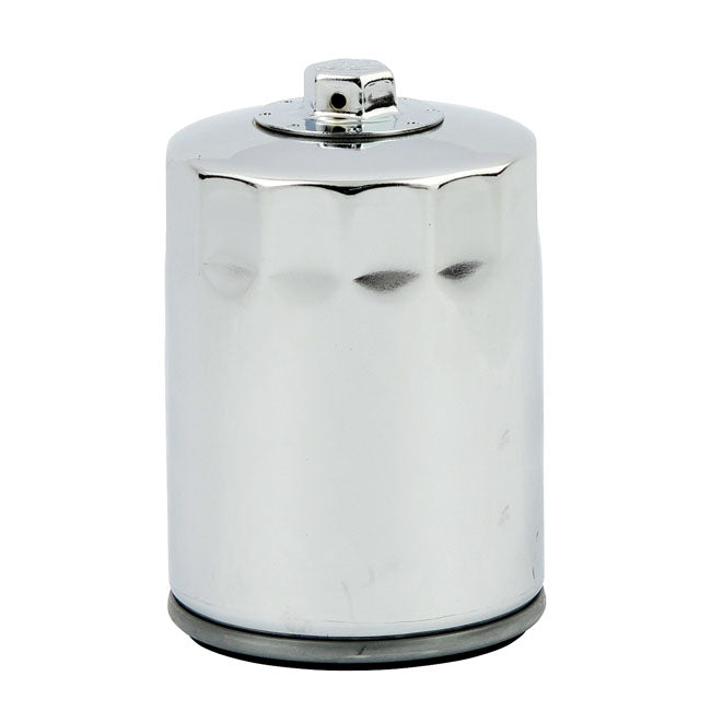 Spin-On Oil Filter, with Top Nut for M8. Chrome