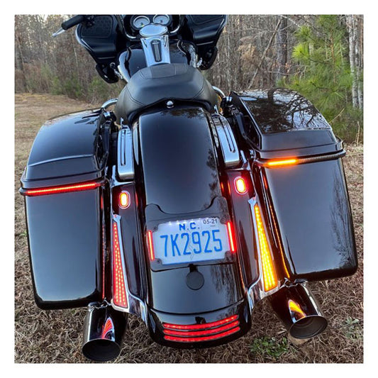 Custom Dynamics Fascia LED rear panels for Touring. Chrome - Custom Dynamics tail lights at Pedro's Parts
