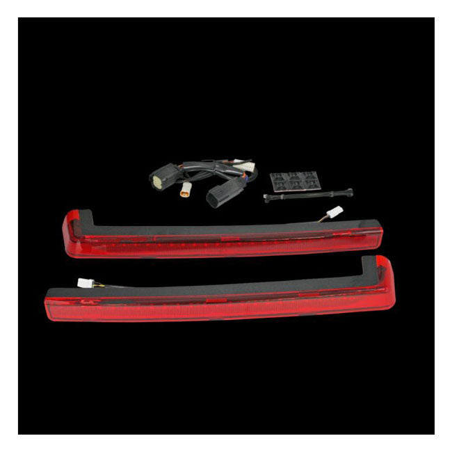 Custom Dynamics ProBEAM LED Tour-Pak arms, Red lens - Custom Dynamics tour-pak parts at Pedro's Parts