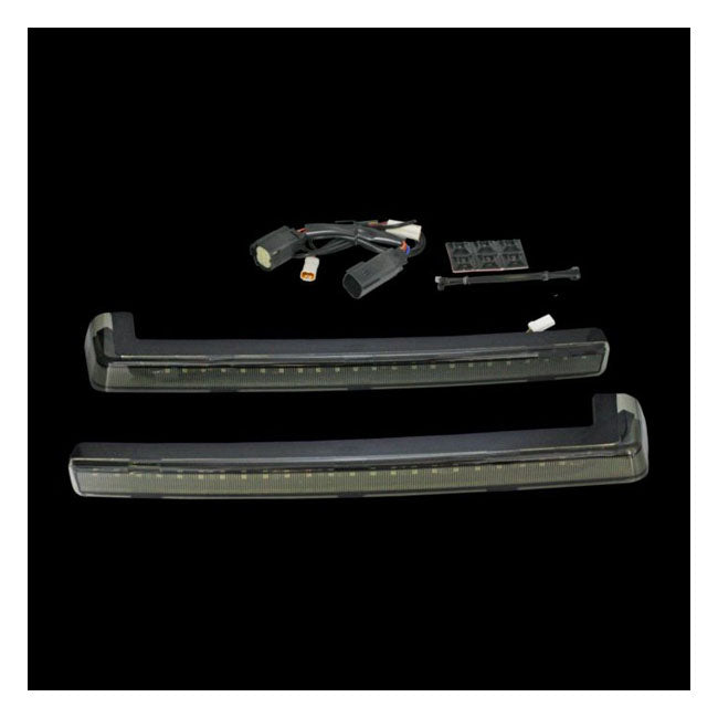 Custom Dynamics ProBEAM LED Tour-Pak arms. Smoke lens - Custom Dynamics tour-pak parts at Pedro's Parts