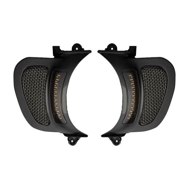 Custom Dynamics Road Glide LED vent inserts. Black - Custom Dynamics fairing accents at Pedro's Parts