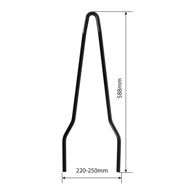 Westland Customs, New Old School Sissy Bar. Wide, Black