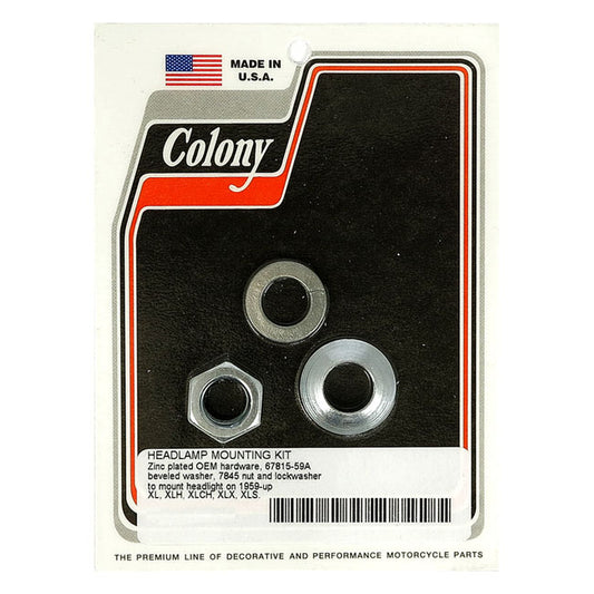Colony, Headlamp Mount Kit. Zinc