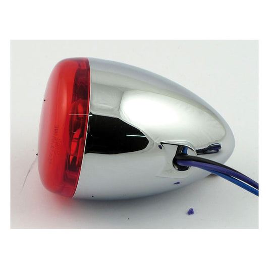Chris, Bullet Turn Signal. Chrome. Red Lens