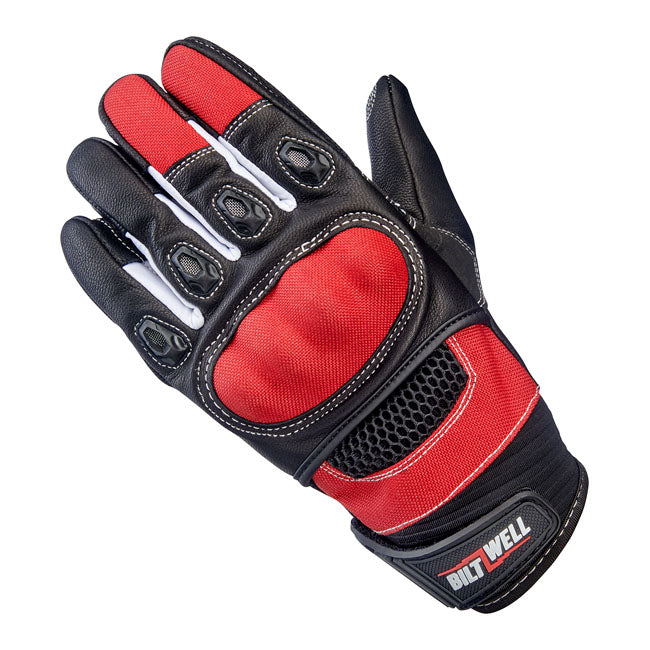 Biltwell Bridgeport Gloves red/black from Biltwell at Pedro’s Parts