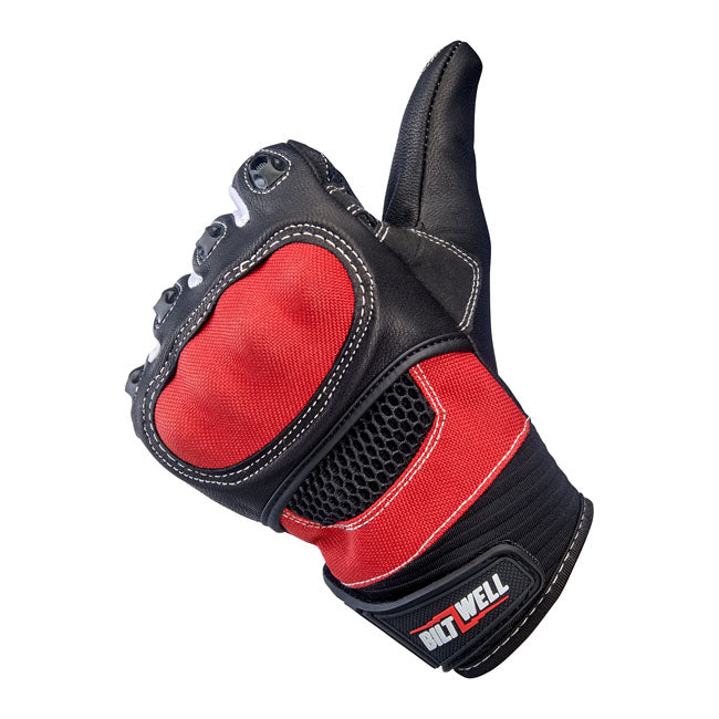 Biltwell Bridgeport Gloves red/black from Biltwell at Pedro’s Parts