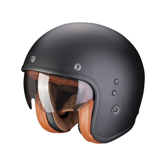 Scorpion Belfast Evo Luxe Helmet Matte Black - motorcycle helmets at Pedro's Parts