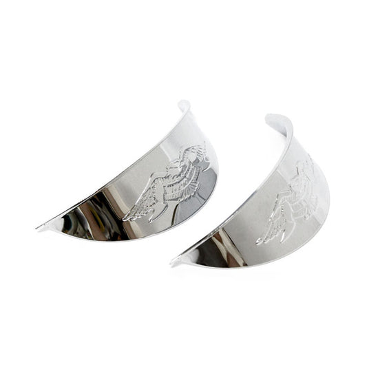Embossed Eagle Headlamp/spotlamp Visor. 4-1/2". Chrome
