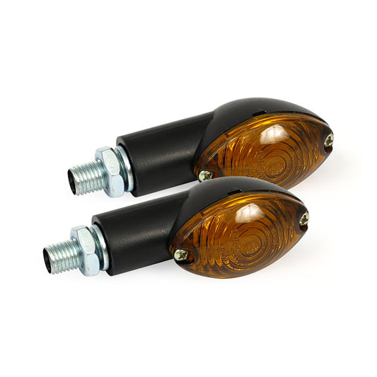 Cateye Mini Turn Signals 20mm Stem, Black with Dark Lens