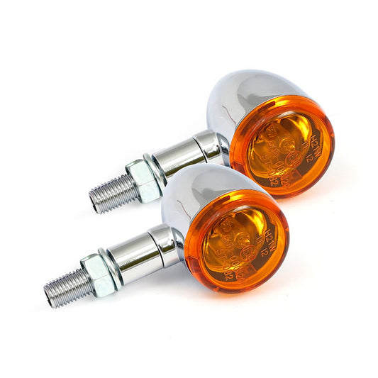 Mini Bullet, Halogen Turn Signals. Chrome, Plain