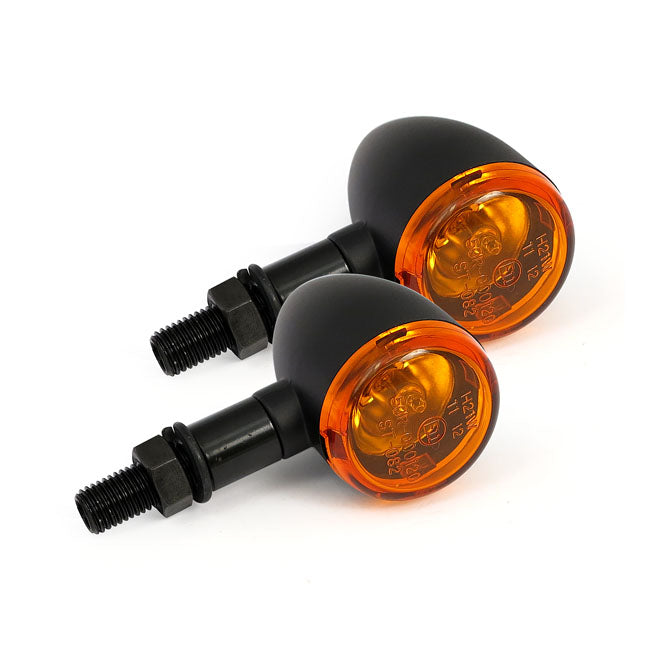 Mini Bullet, Halogen Turn Signals. Black, Plain