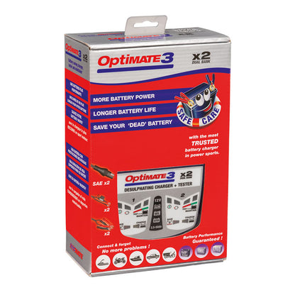 Tecmate OptiMATE 3 X 2 12V Battery Charger