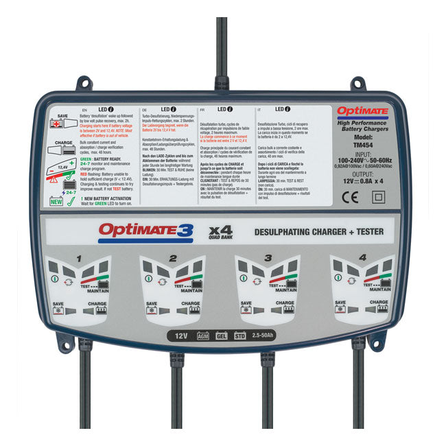 Tecmate OptiMATE, 3 X 4-bank 12V Battery Charger