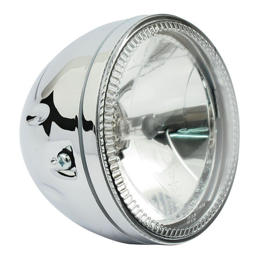 Skyline, 5-3/4" H4 Headlamp. Side Mount. Chrome
