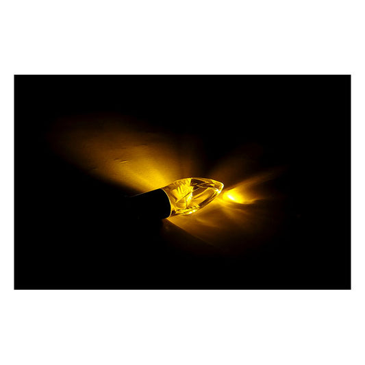 Crystal, LED Turn Signal Set. Black Stem