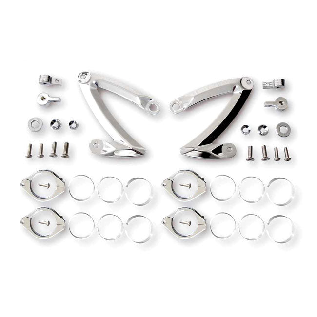 Headlamp Bracket Z-Style. Chrome. 50, 52, 54mm