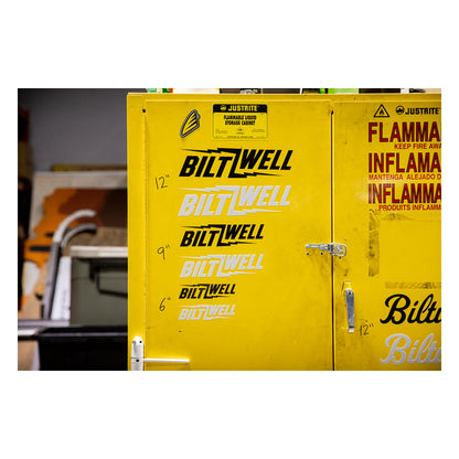 Biltwell Bolt sticker white 9" from Biltwell at Pedro’s Parts