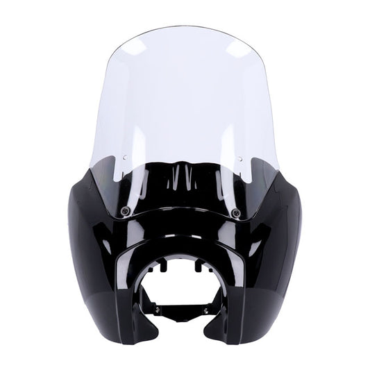 Headlamp Fairing. Gloss Black. Clear Windshield