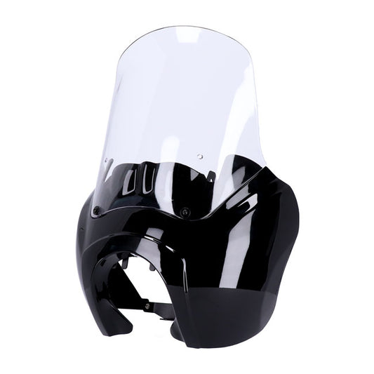 Headlamp Fairing. Gloss Black. Clear Windshield