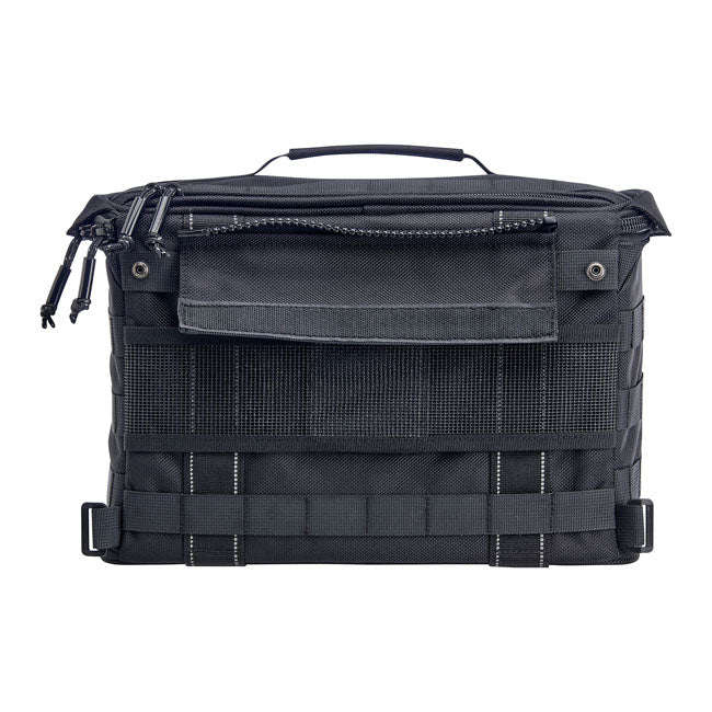 Biltwell Exfil-18 throw-over saddlebags. Black from Biltwell at Pedro’s Parts