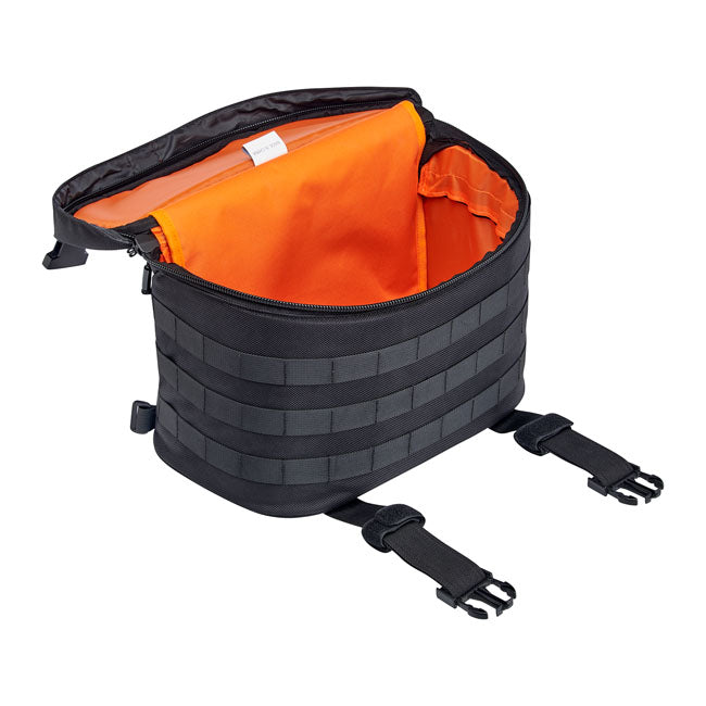 Biltwell Exfil-18 throw-over saddlebags. Black from Biltwell at Pedro’s Parts