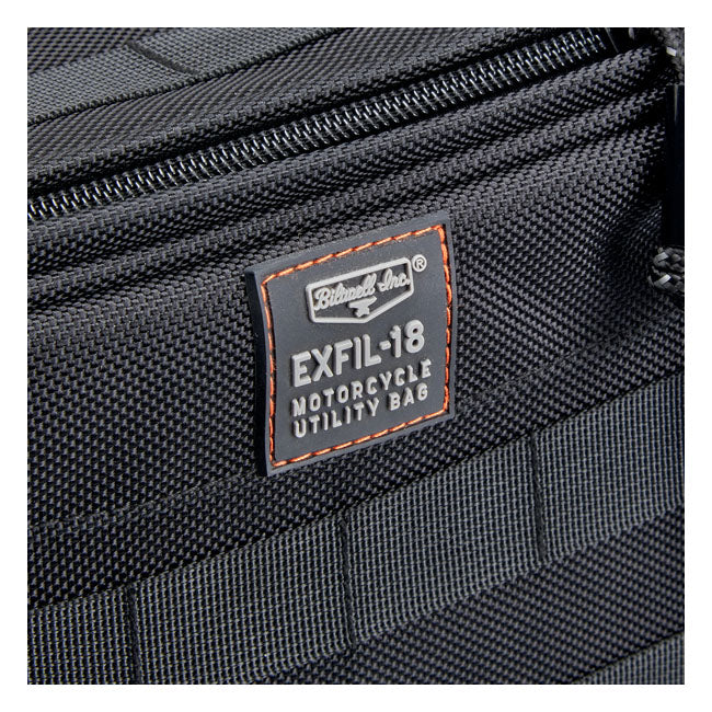 Biltwell Exfil-18 throw-over saddlebags. Black from Biltwell at Pedro’s Parts