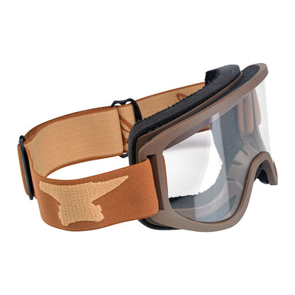 Biltwell Moto 2.0 Script Goggles Chocolate