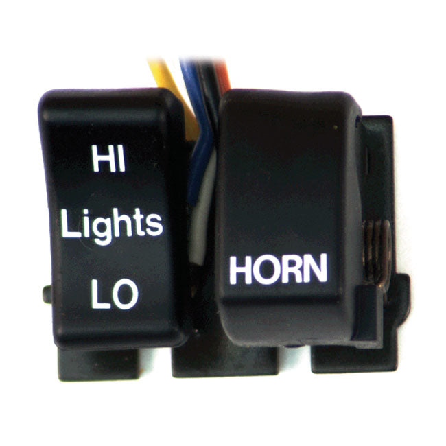 Hi/Low/horn, Handlebar Switch Set. Black