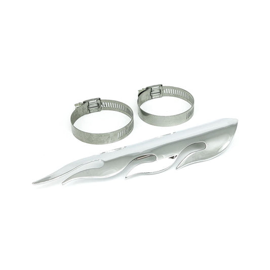Flamed Heat Shield Set 8" Long Chrome