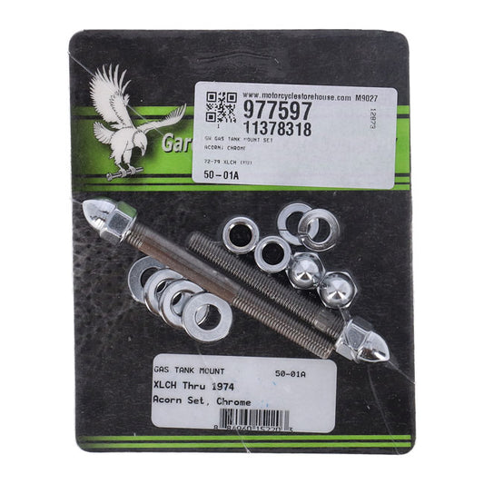 Gardner-Westcott, Gas Tank Mount Kit. Chrome Acorn