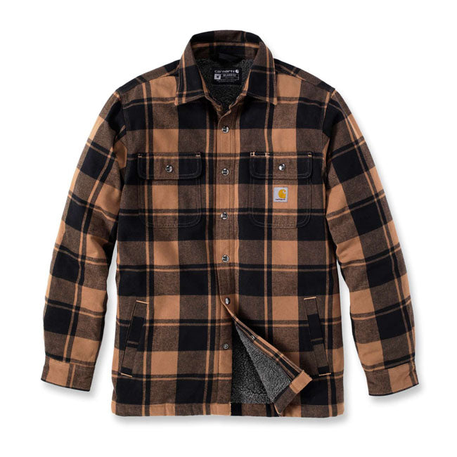 Carhartt Flannel Sherpa-Lined Shirt Carhartt Brown - Carhartt product image