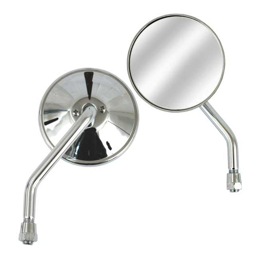 3-3/8" Round Custom Mirror, Left, 10mm. Chrome
