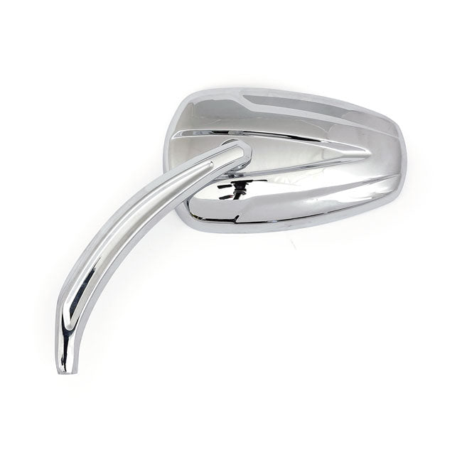 Slipstream Mirror Set. Curved Stem, Chrome
