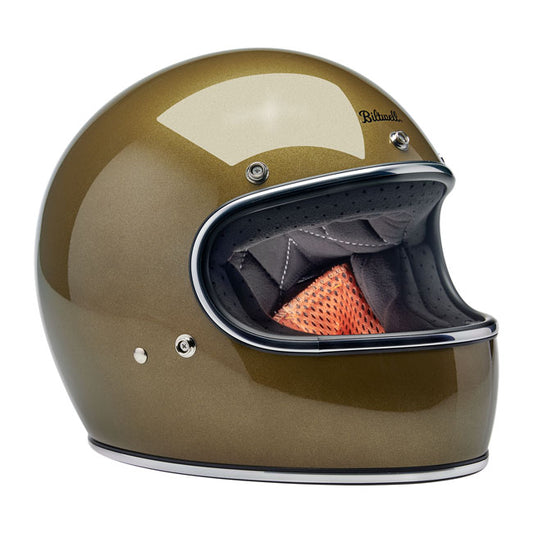 Biltwell Gringo Helmet - Ugly Gold Metallic - Helmets Full Face at Pedro’s Parts