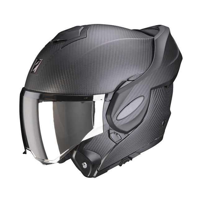 Scorpion EXO-Tech Evo Carbon Helmet Matte Black - motorcycle helmets at Pedro's Parts
