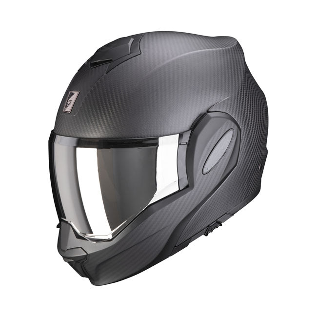 Scorpion EXO-Tech Evo Carbon Helmet Matte Black - motorcycle helmets at Pedro's Parts