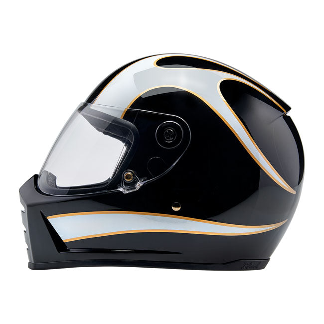 Biltwell Lane Splitter helmet white flames
