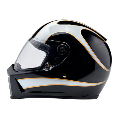 Biltwell Lane Splitter helmet white flames