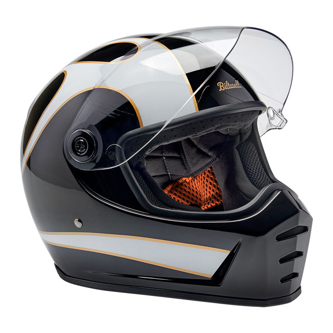 Biltwell Lane Splitter helmet white flames