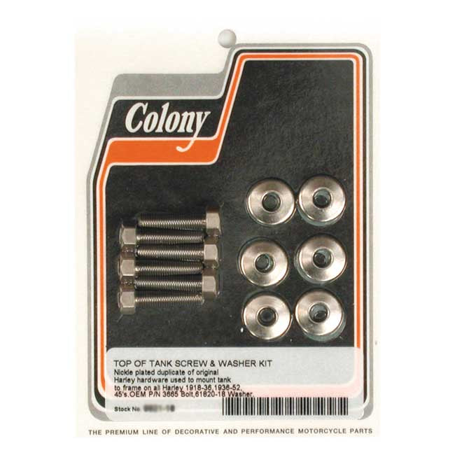 Colony, Gas Tank Mount Kit. Nickel Plated
