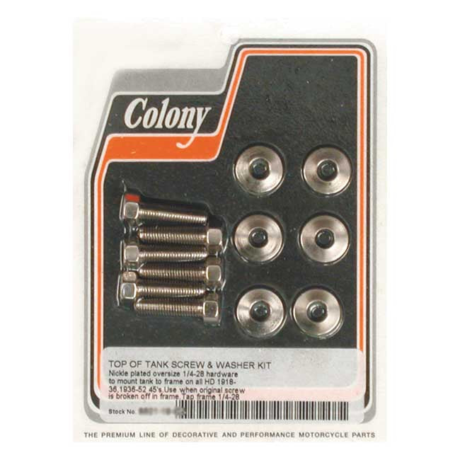 Colony, Gas Tank Mount Kit. Nickel Plated. Oversize