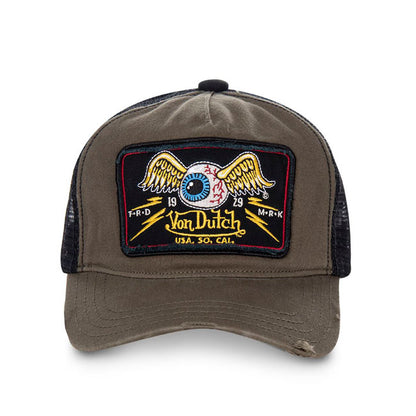 Von Dutch Heritage Cap Square Patch Eyes Kaki